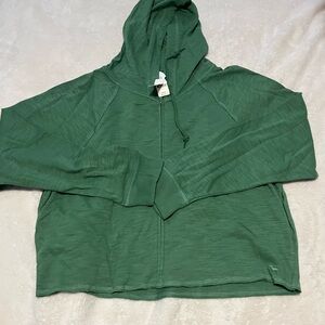 Victoria Secret PINK Hoodie Womens Large Relaxed Fit Full Zip Pine Green